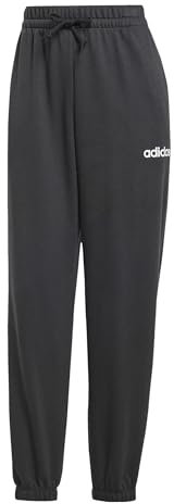 adidas Donna Essentials Linear French Terry Cuffed Pants, Black/White, S