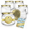 Espirito Rebelde Lot de 6 Bocaux en Verre 330 ml Style Terrine + 6 Étiquettes Autocollants | Pots de Conservation : Confiture, Sauce, Épices, Yaourt, Miel | Verrine pour Tiramisu, Terrine pour Paté