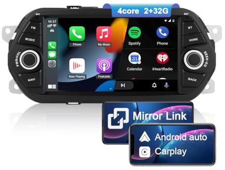NIKOCENT Autoradio da 7 Pollici per Fiat Tipo Egea (2015-2017) con Wireless CarPlay Android Auto, Stereo Auto Touchscreen Android 13 con Bluetooth/GPS/WiFi/FM/Controllo al Volante (2GB+32GB)