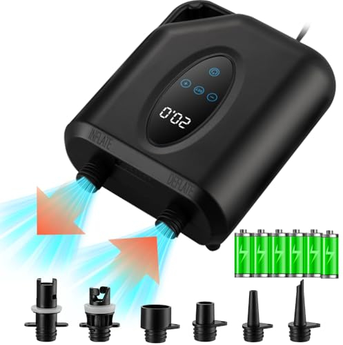 OBEST 12000mAh SUP Pumpe Elektrisch, 20 PSI Drahtlose Hochdruck Luftpumpe, Zweistufige Aufblasung/Deflation,Automatischer Abschaltfunktion,Geeignet für Kajaks/Matratze/Wassersport