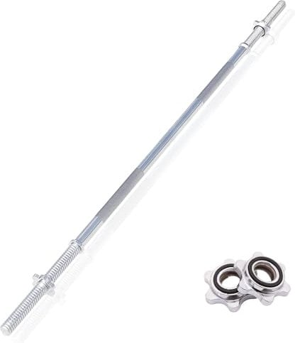 DONATIF Langhantelstange aus Stahl, 220 cm, mit Schraubverschluss, Langhantel 28 mm, verchromt, Fitnessgeräte für Zuhause, Fitness Home Gym