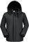 OutPro Herren Skijacke Vielseitige Winterjacke Warme Fleecejacke - Wasserdicht, winddicht, Perfekt für Outdoor-Aktivitäten und Winterwanderungen Schwarz,L