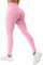 ZAAYO Legging de sport pour femme - Sans coutures - Invisible - Scrunch Butt - Opaque - Boom Booty - Taille haute - Push Up - Gym - Yoga, Rose, M