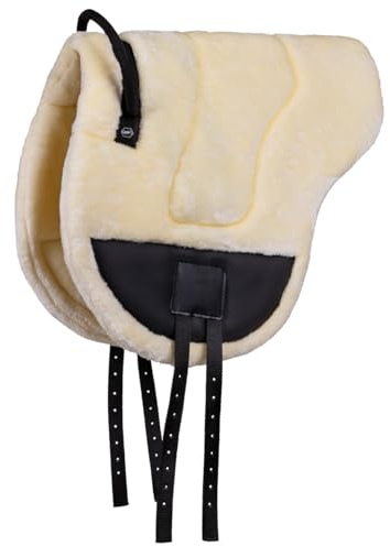 ARBO-INOX Bareback Pad cremefarben QHP Frontgriff Kunstfell Gurtstreben Schaumstoffpolsterung (Pony)