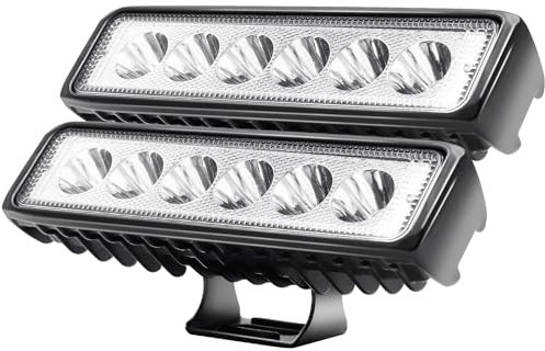 CCLIFE Led Arbeitsscheinwerfer 12V 18W Auto Traktor IP67 Offroad 6000K Wasserdicht Arbeitslicht Spotlight für SUV UTV ATV LKW, 2 Stück 15x4x3.8cm CushHom