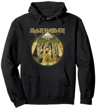 Iron Maiden - Lightning Circle Gold Black Pullover Hoodie