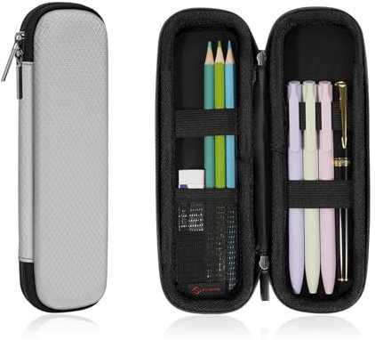 FINPAC Federmäppchen, Federtasche Hart Eva Stift Etui stoßfeste Stiftetasche Mäppchen Schlamperbox Bleistifttasche für Executive Füllfederhalter für Büro Schule (Grau, Klein)