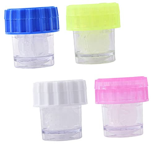 Beavorty 4pcs Manual Plastic Cleaner Washer Cleaning Case for Travel Portable Lenses Washer for Eye Contacts