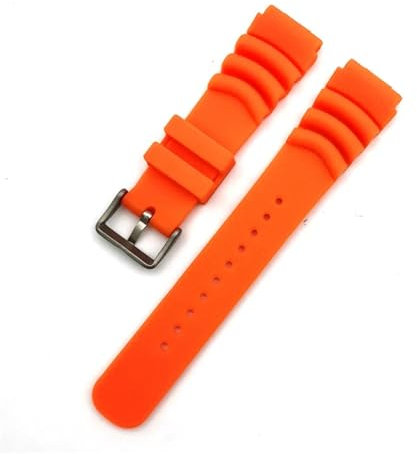 MAMA'S PEARL Bracelet De Sport En Silicone Adapté For Seiko, Bracelet De Montre De Plongée Étanche En Caoutchouc PU For Hommes, Bracelet De Remplacement, Accessoires De Montre 20mm 22mm(Orange,22mm)