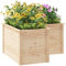 Fioriera a L Outsunny, aiuola rialzata per giardino, fioriera da esterno a fondo aperto, fioriera in legno per terrazza patio, 120 x 120 x 62 cm, legno naturale