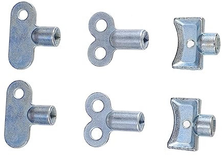 MUCKLILY 6pcs Radiator Exhaust Valves Keys Set Including Old New and Extended Valve Keys for Heating Radiators for Home Maintenance