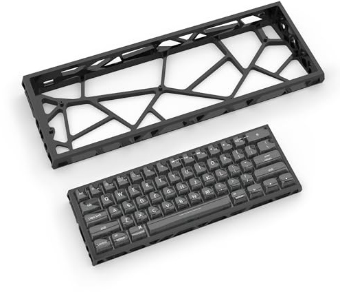 kutethy KY60 Hollow Out Aluminum Keyboard Case,60% Mechanical Keyboard Shell Custom Keyboard Barebones Compatible with Wooting60 Mad60 Win60 GH60 60HE (Black)