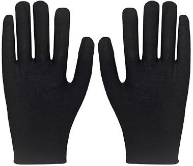 2 Paar Baumwollhandschuhe,100% Baumwolle,Graue Textilhandschuhe für empfindliche Haut, Arbeitshandschuhe(4 Stück)