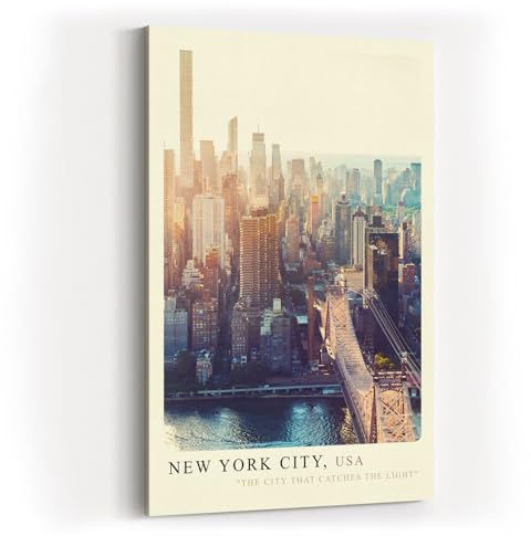 Paul Sinus Kunstdruck 40x60cm New York City – Skyline im Morgenlicht mit ikonischer Brückenansicht