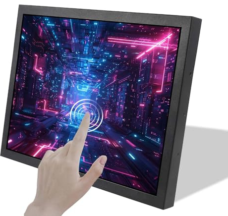 VSDISPLAY 15 Zoll 1024x768 4: 3 IPS Industrial Resistive Touch LCD Monitor | 1000 Nits,H/D VGA DVI -Videoanschluss, 75 mm/100 -mm -Mount -Löcher