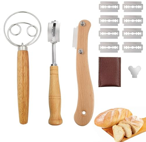 Bäckermesser, Bäckerklinge, Teigmesser, Teigritzmesser, Dänischer Schneebesen, Brotteig Schneebesen, Dänischer Teigbesen, Teig Rasiermesser, Brotteigmischer, Brotklinge, zum Schneiden von Brotteig