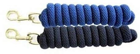 KM Elite Double Braided Cotton Lead Rope 10 Ft Long In Solid Colours (Black)