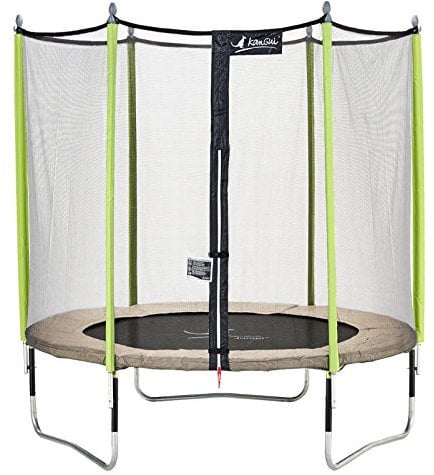 Kangui - Trampoline de Jardin 244 cm + Filet de sécurité JUMPI Taupe/Vert 250