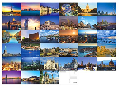 33 Pcs Retro Welt Scenic Postkarten Travel Scenery Postkarten Grußkarten, Welt C
