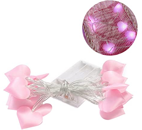 LEDMomo LED-Lichterkette mit Herzen, 3 m, 20 LEDs, batteriebetrieben, warmweiß, für Weihnachten, Schlafzimmer, Hochzeit, Innen, Puppenhaus usw.