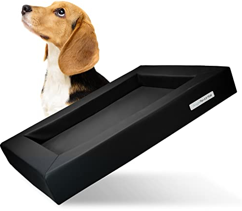 dogsfavorite Hunde-Bett - waschbares Hundekörbchen - hochwertiges Hundesofa - gelenkschonendes Hundekissen - robuste Hundematte - Hundekorb - Gr. XL 130 x 100cm - schwarz