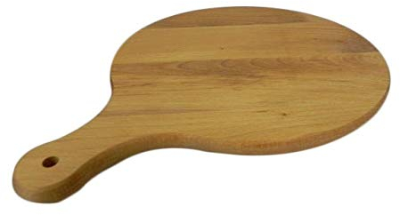 Planche de coupe et de service/planche à pizza ronde en bois massif avec poignée circulaire, diamètre de 40 cm