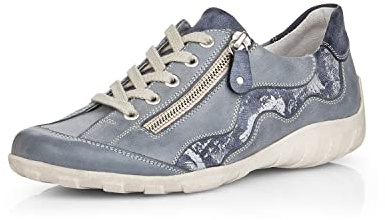 Remonte Damen Bequemschuhe R3416, Frauen Schnürschuhe,lose Einlage,Low-tie,Komfortschuhe,Halbschuhe,schnürschuhe,schnürer,blau Kombi,41 EU / 7.5 UK