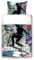 beties Graffiti Scooter Wende-Bettwäsche-Set ca. 135x200 cm & ca. 80x80 cm digitaler City-Roller Cool feinste Baumwolle Stunt-Black