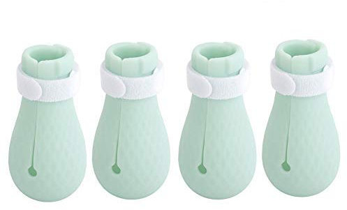 HEEPDD 4Pcs Cat Anti-Scratch Boots, Silicone Pet Bathing Foot Cover Adjustable Cat Protector Shoes for Home Bathing Shaving Checking Treatment