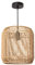 Paco Home Hängelampe Bambus Wohnzimmer Pendelleuchte Rattan Esstisch Esszimmer Lampe E27 Hängeleuchte Papier Boho, Farbe:Natur (Ø28cm), Leuchtenart/Farbe:Pendelleuchte - Schwarz