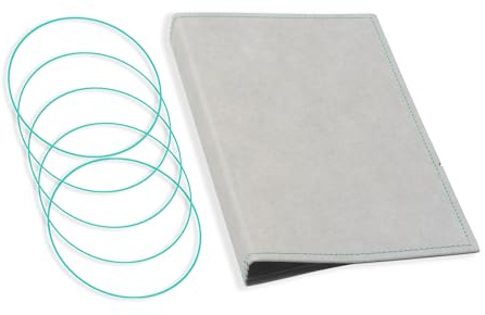 A5, revolutionäres, nachhaltiges X17-Konzept für Notizbuch Personal Organizer und Terminplaner/Hülle für 4 Hefte! Vegan, Deutsches Zellulose-Material, grau-türkis, Made in Germany