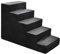BOUTIQUE ZOO Hundetreppe 50 cm hoch | Katzentreppe Haustiertreppe | 5 Stufen | Hunde Katzen Haustier | für Bett und Auto | Trepp für kleine Hund | Samtstoff | Farbe: Velvet: Schwarz