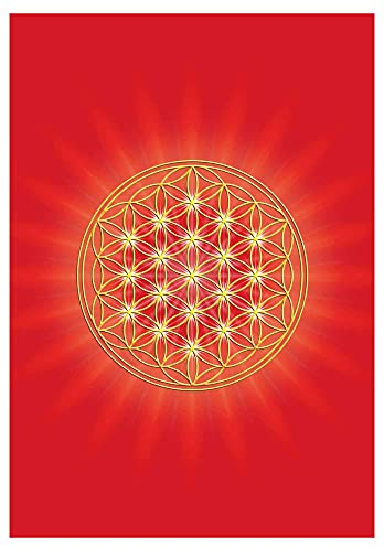 atalantes spirit Blume des Lebens Postkarten 10 Stück - Wurzelchakra, rot - Größe >A6 12 x 17,5cm - Chakrenkarten