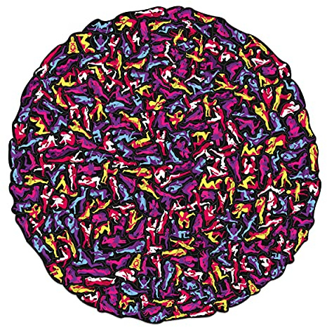 Gift Republic GR670038 Pieces 60x60cm Round Difficult Fcking Hard, 300 Teile, 60 x 60 cm, rund, schwieriges Puzzle, Mehrfarbig
