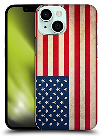 Head Case Designs Flag of The United States of America USA Bandiere Vintage Custodia Cover Dura per Parte Posteriore Compatibile con Apple iPhone 13 Mini