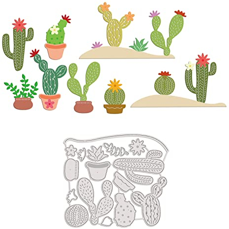 GLOBLELAND Stanzschablonen Kaktus Metall Schneiden Schablonen Sukkulenten Stanzformen für Kartenherstellung und DIY Scrapbooking Dekor