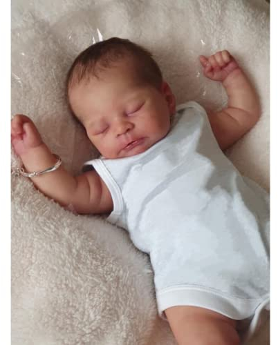 Lonian Lebensecht Reborn Babypuppen 20 Zoll 50cm Handgemachte Weiche Silikon Vinyl Reborn Baby Puppe Mädchen Jungen Kleinkindpuppen Neugeborenes Baby Schlafende Reborn Babies (Weiß)