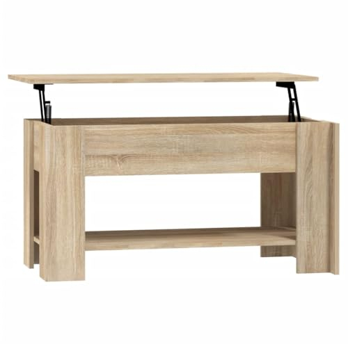 vidaXL Couchtisch Höhenverstellbar Kaffeetisch Beistelltisch Wohnzimmertisch Sofatisch mit Stauraum Sonoma-Eiche 101x49x52cm Holzwerkstoff