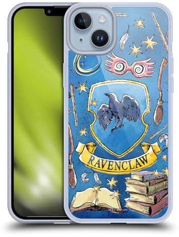Head Case Designs Officially Licensed Harry Potter Ravenclaw Pattern Deathly Hallows XIII Soft Gel Case Compatible With Apple iPhone 14 Plus