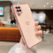 Knoowcase for Samsung Galaxy A12 Case for Girls Women Shockproof Flexible Silicone Bumper Lens Protection Luxury Plated Gold Heart Slim Anti Scratch Phone Cover for Samsung Galaxy A12, Pink