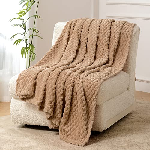FY FIBER HOUSE Coperta in pile di lana di cella, 130 x 150 cm, cammello