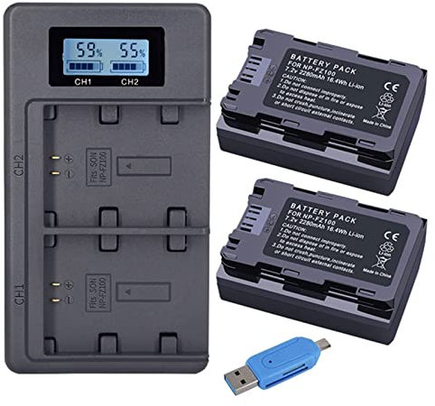 CITYORK NP-FZ100 Smart LCD Dual USB Charger for Sony NP-FZ100 and Alpha Cameras (A9, A9R, A9S, A7RIII, A7R3, A7 III)