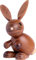 Kuhnert Drechslerei Osterdekoration/Osterhase „Henry“ stehend, Blick nach Links gerichtet, aus dunklem Holz, für EIN Bezauberndes Osterfest oder eine dauerhafte Dekoration, Holzkunst Made in Germany