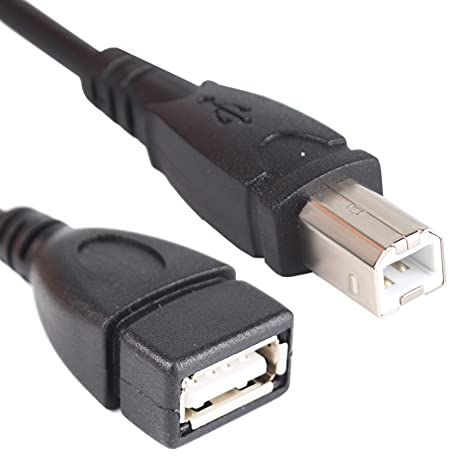 La Brodée USB 2.0 A-Buchse auf USB-B-Druck-Stecker-Adapter-Konverter, USB-AF/BM-Adapter, Typ-A-Buchse auf USB-B-Druck-Stecker, Adapterstecker (USB 2.0 A (F) auf B(M) Kabel, 1 m