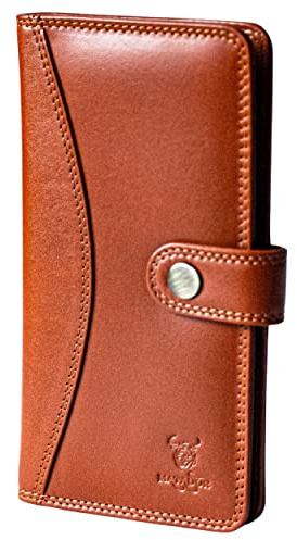 MATADOR Echt Leder Universal Handytasche mit Kartenfächer Handyhülle Holster für Smartphone Braun