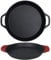 Crucible Cookware Cast Iron Skillet - 15.75-Inch (40 cm) Dual Loop Handle Frying Pans, Paella Pan + Silicone Handle Holder Covers - Oven Safe - Indoor/Outdoor - Use on Any Stovetop, Induction Safe