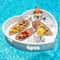WENCY Schwimmendes Tablett für Pool Rattan Gewebtes Serviertablett mit Griffen,Herzförmig Pool Tablett,Servierbar Schwimm-Getränkehalter,Salat EIS Essen Pool Tablett Schwimmend
