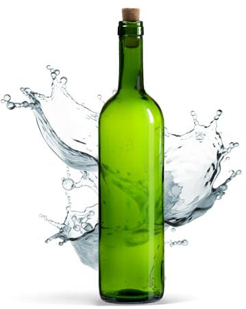 WYSKONT Bouteille 750ml Bordeaux 8 pièces avec bouchon - Bouteilles de vin vide pour brasserie à la maison - Boîte de rangement pour boissons - Décoration de service - En verre vert