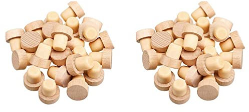 Speesy Lot de 100 bouchons en liège en forme de T pour bouteille de vin en liège réutilisables en bois et caoutchouc