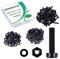 Pzsmocn 150 Pièces/50 Ensembles M5*30 mm en Plastique Nylon Noir Croix Tête Ronde Vis Écrou Hexagonal Combinaison Kit avec Rondelle Isolante Taille Standard, pour Bricolage, Assemblage Électronique.